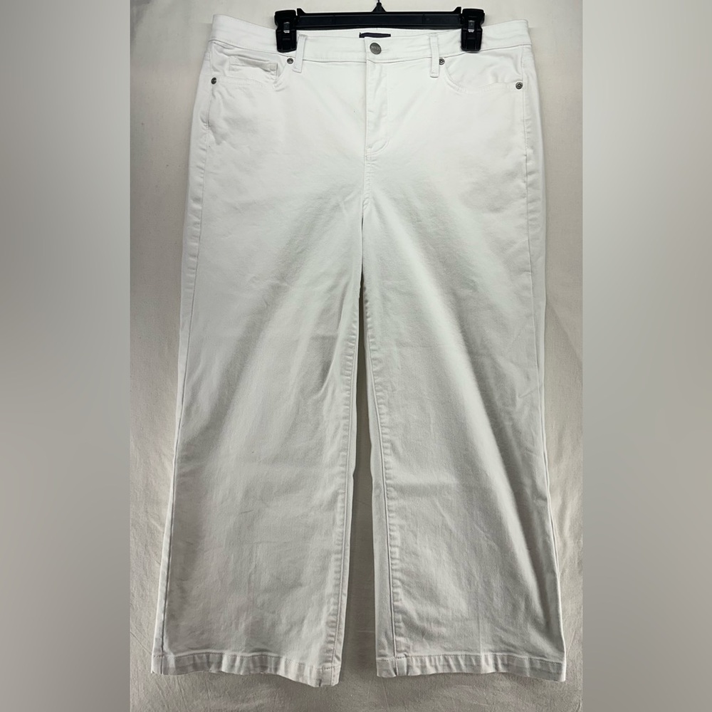 NYDJ Not Your Daughters Jeans Teresa Wide Leg Ankle Jeans White Sizeβ 14